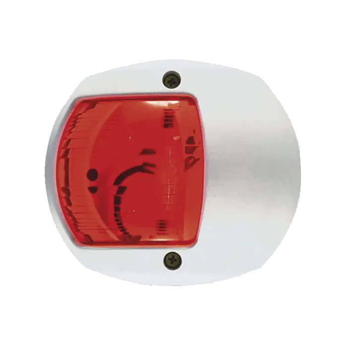 Luz Lateral de Navegación en Color Rojo con Carcasa Blanca para Embarcaciones a Vela o a Motor de Menos de 20 Metros PERKO 0170-WP0-12V