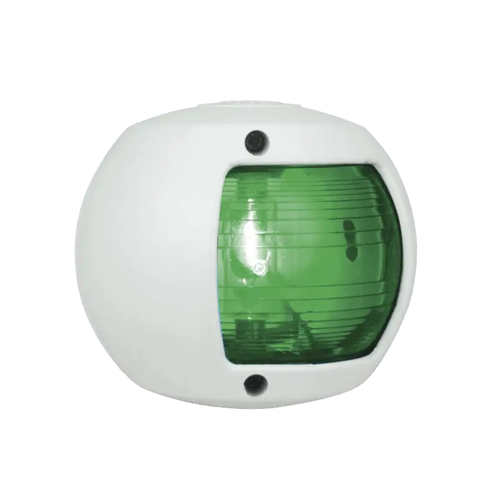 Luz lateral de Navegación en Color Verde con Carcasa Blanca para Embarcaciones a Vela o a Motor de Menos de 20 Metros PERKO 0170-WSD-12V