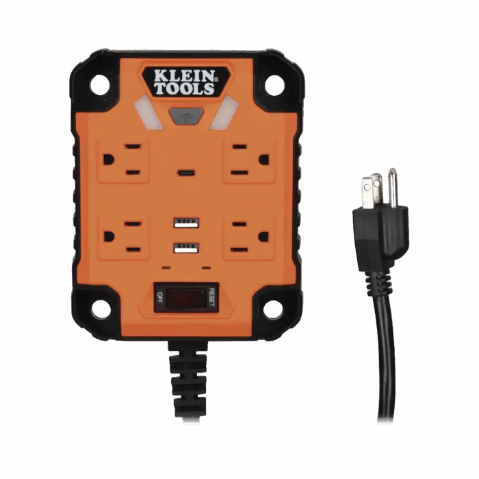 Multicontacto Powerbox 1, con 4 Salidas 120 Vca, 2 USB-A / 1 USB-C, Luces LED Integradas y Soporte Magnético KLEIN TOOLS 29601