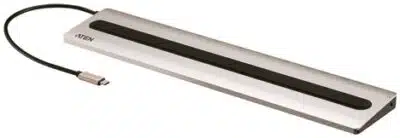 ATEN UH3237 base para laptop o replicador de puertos Alámbrico USB 3.2 Gen 1 (3.1 Gen 1) Type-C Aluminio, Negro