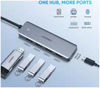 Ugreen 70336 nodo concentrador USB 3.2 Gen 1 (3.1 Gen 1) Type-C 5000 Mbit/s - Imagen 3