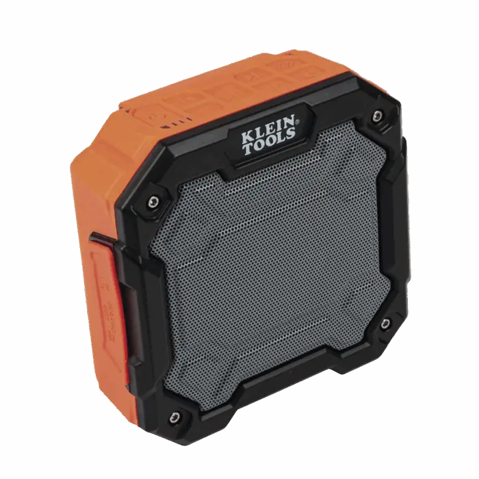 Bocina Portátil BLUETOOTH® con Imán y Gancho para Colgarse. Permite Altavoz Manos Libres con Micrófono Incorporado. KLEIN TOOLS AEPJS3