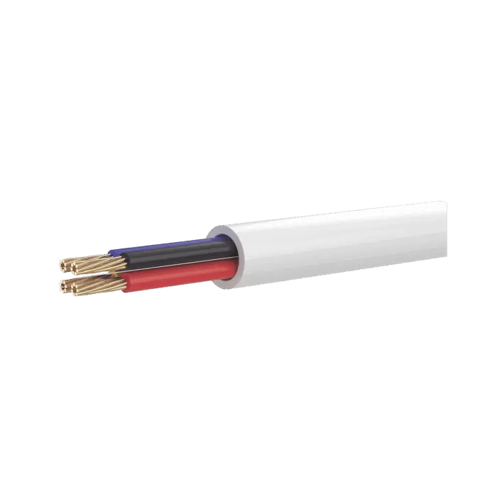 Bobina de 100 Metros de Cable Multifilar / CCA / 4 x 22 AWG / Color Blanco / PVC / CCAM / Uso en Interior / Aplicaciones en Alarmas - Automatización HIKVISIO...