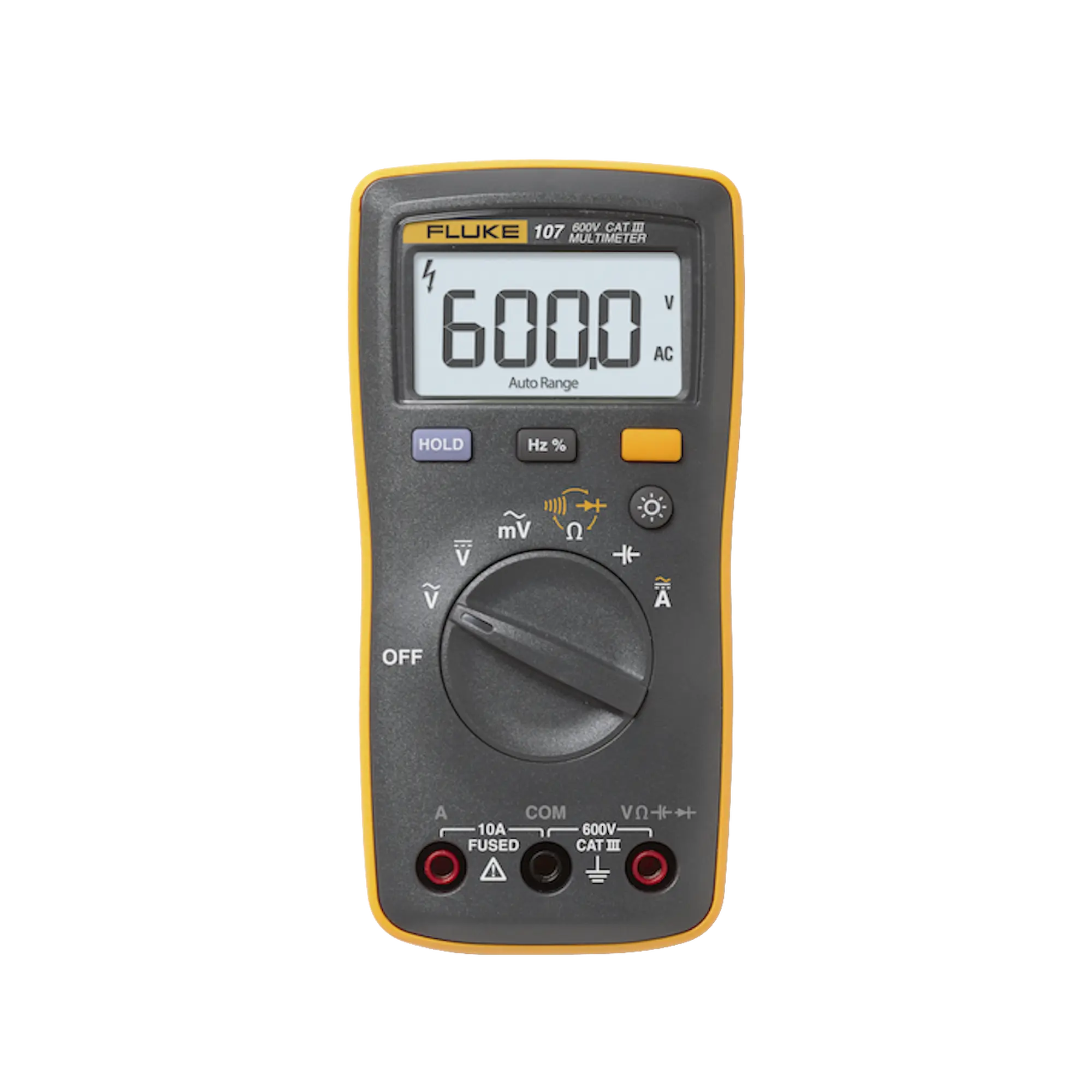 FLUKE-107ESP-FLUKE107ESP-h Multímetro Digital de Tamaño Compacto, Para Medición de Corriente y Tensión, Uso con Voltaje Máximo de 600 V, Pantalla LED Retroiluminada FLUKE FLUKE-107ESP - Imagen 1