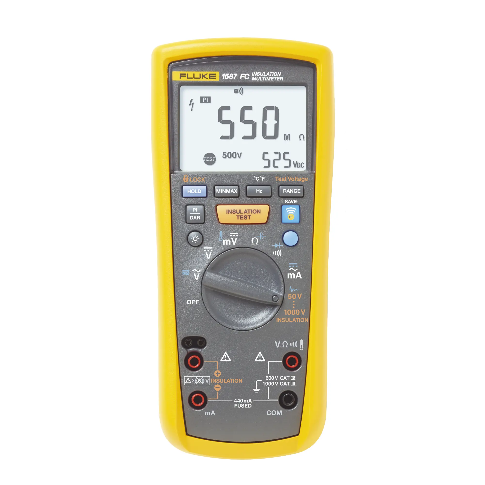 FLUKE-1587FCMXBR-FLUKE1587FC_MXBR-h Multímetro de Aislamiento 0.01 MΩ - 2GΩ . Prueba de 50V - 1000V. Compatible con FLUKE CONNECT FLUKE-1587FC/MXBR - Imagen 1