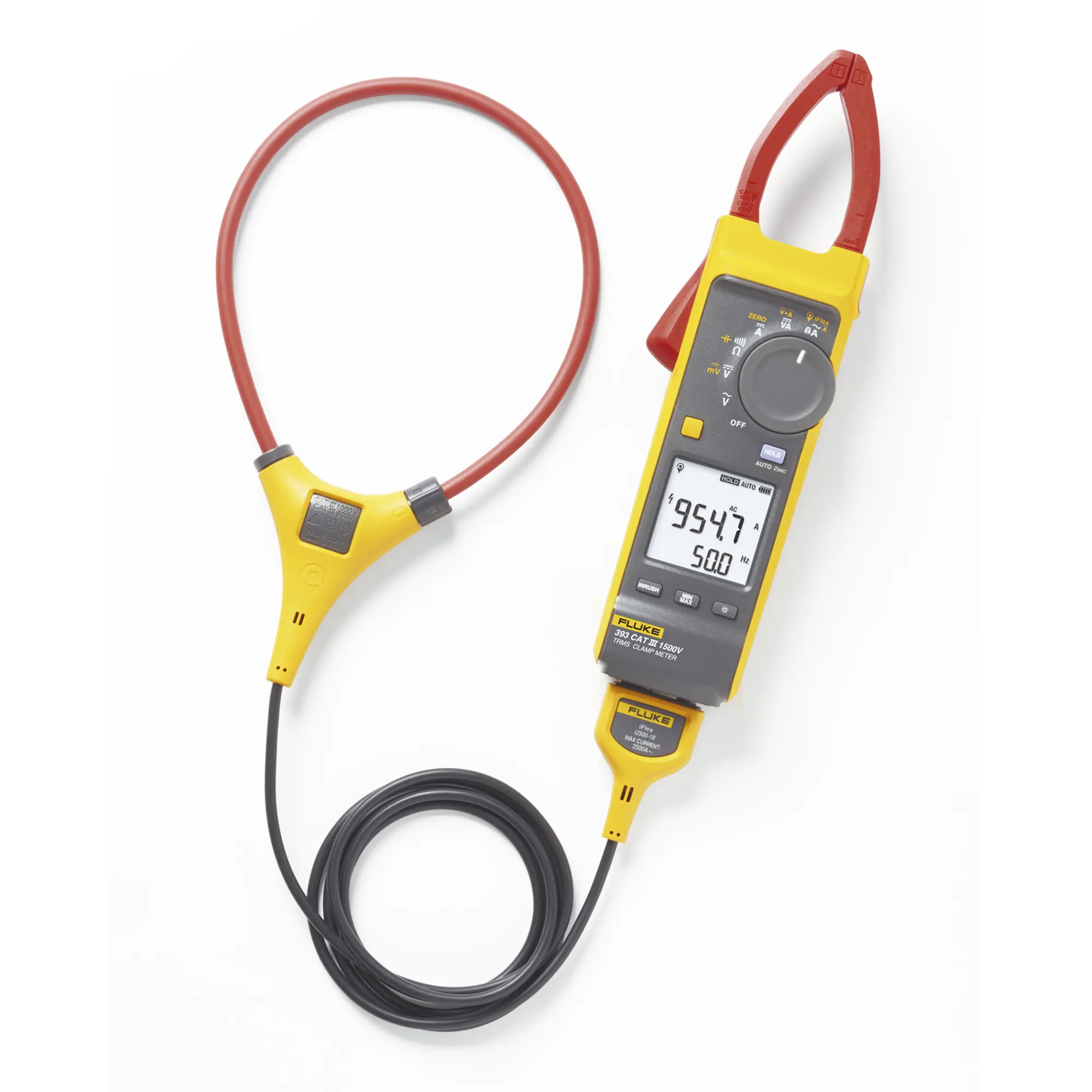 FLUKE-393FC-FLUKE393FC-h Pinza Amperimétrica de Corriente CC/CA de Verdadero Valor Eficaz con iFlex CAT III 1500 V. Ideal para Sistemas Solares, Eólicos, Baterías, Inversor, etc. FLU... - Imagen 1