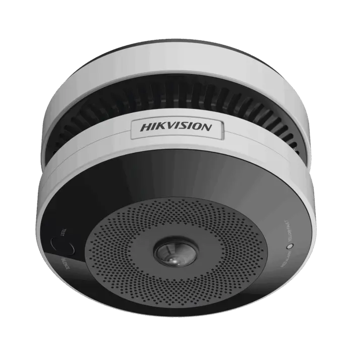 (HikFire) Mini Fisheye IP 4 Megapixel con Detector de Humo Puntual / Autónomo / Entrada y Salida de Alarma / 15 mts IR / PoE / WDR 120 dB / Alarma de 85 dB /...