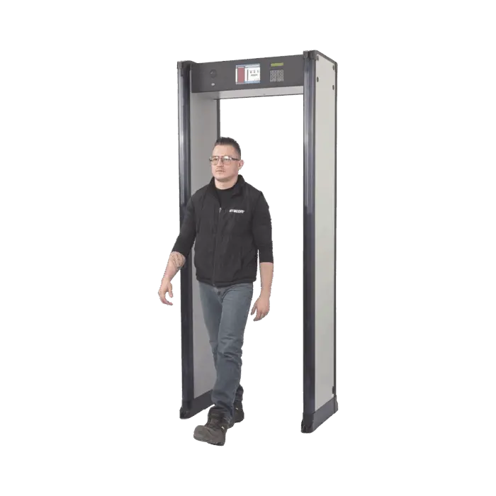 Arco Detector de Metales de 33 Zonas con Anclaje para Fijarse al Piso. Incluye Sensor IR para evitar falsas Alarmas / Certificado por la Administración Feder...