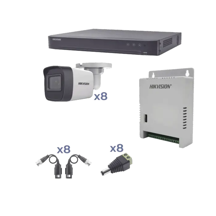 EPCOM KH1080P8BW Kit 1 DVR 8 Canales + 8 Cámaras Bala 2 MP