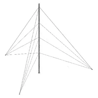 KTZ-35E-015-KTZ30G030 Kit de Torre Arriostrada de Piso de 15 m Altura con Tramo STZ35 Galvanizado Electrolítico (No incluye retenida). SYSCOM TOWERS KTZ-35E-015 - Imagen 1