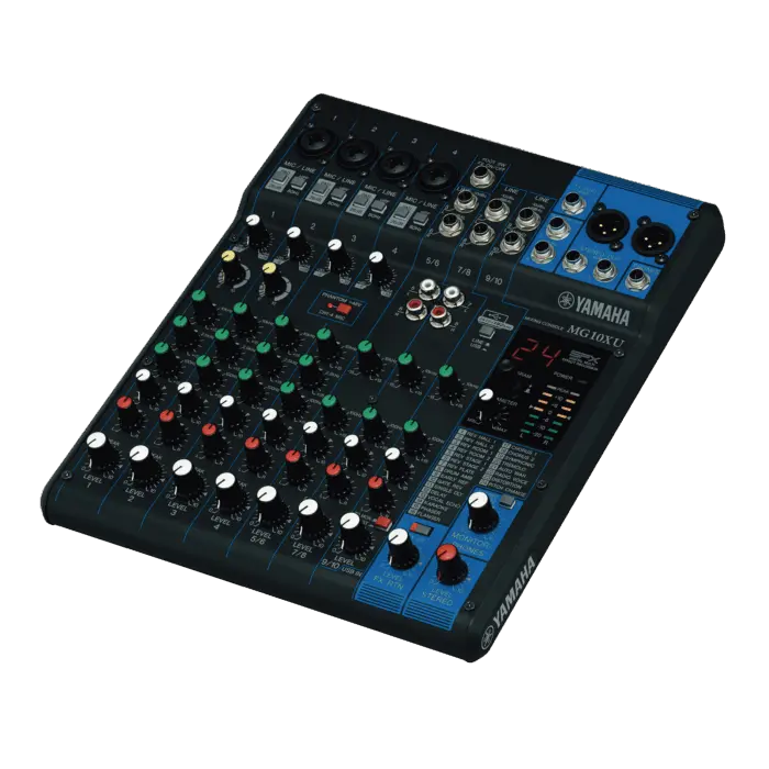 Mezcladora de Audio | 10 Canales | Perillas | 4 Entradas de Micrófono/Línea | 3 entradas Estéreo | Efectos | USB YAMAHA MG-10XU