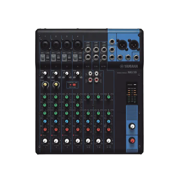 Mezcladora de Audio | 10 Canales | 4 Entradas de Micrófono | 3 Entradas de Línea Estéreo | Phantom Power YAMAHA MG10