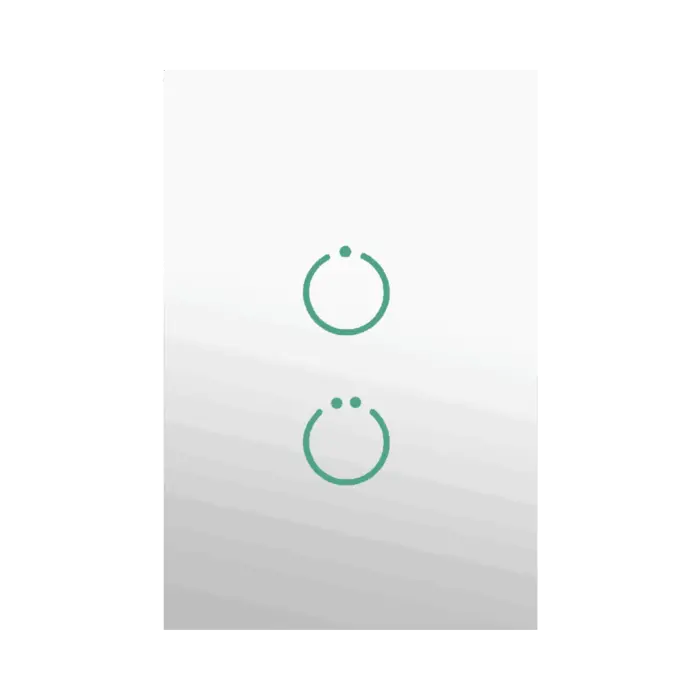 (ZWAVE) Interruptor On/Off panel táctil touch inalámbrico Zwave Plus 2 botones. No requiere cable neutro, Compatible con Hubitat HC8, Álula M2M, otros SMARTH...