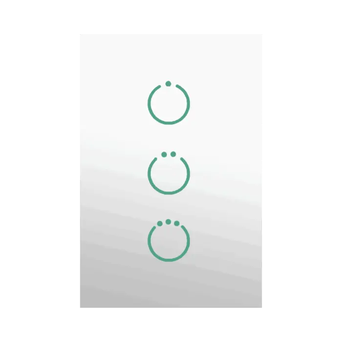 (ZWAVE) Interruptor On/Off panel táctil touch inalámbrico Zwave Plus 3 botones. Compatible con Hubitat HC8, Álula M2M, otro SMARTHOME BY EPCOM MHS513