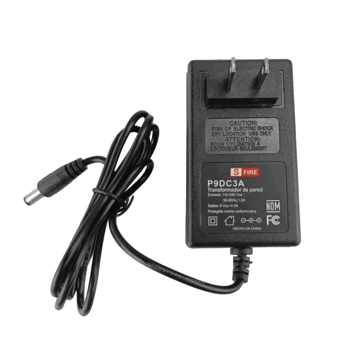9 Vcc / 3 A / Adaptador de voltaje / Voltaje de Entrada de 100-240 Vca / Para Usos Múltiples / Video Vigilancia, Acceso, Asistencia, Alarmas, Etc. SFIRE P9DC3A