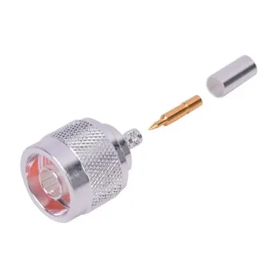 RFN-1005-3C1-RFN10053C1 Conector Coaxial N Macho de Anillo Plegable para Cable RG-142/U, Plata/ Oro/ Teflón. RF INDUSTRIES,LTD RFN-1005-3C1 - Imagen 1