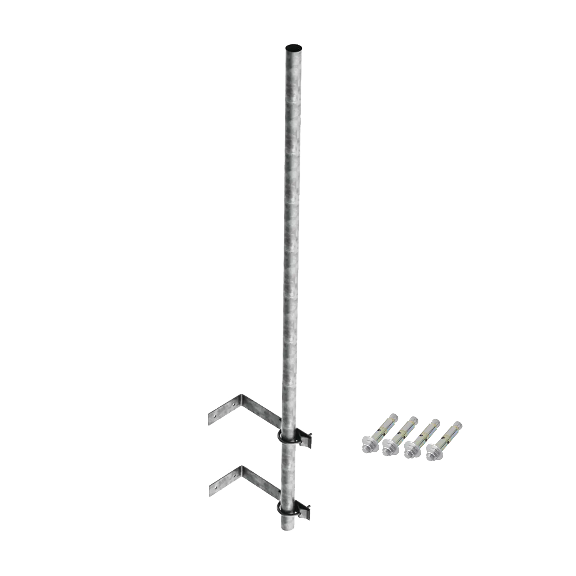 SMR-P2-SMRP2-h Mástil de 3 m de 1-1/2" diámetro ced. 30 con Herrajes para Sujeción a Pared. SYSCOM TOWERS SMR-P2 - Imagen 1