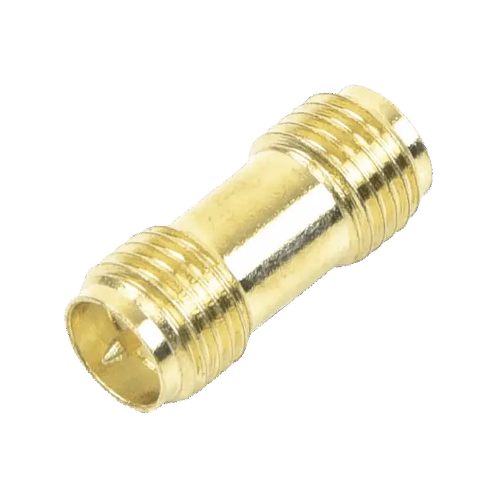 Adaptador Barril de SMA Hembra Inverso a SMA Hembra Inverso, Oro/ Oro/ Teflón, EPCOM TITANIUM TT-COU-SMA-2RP-F