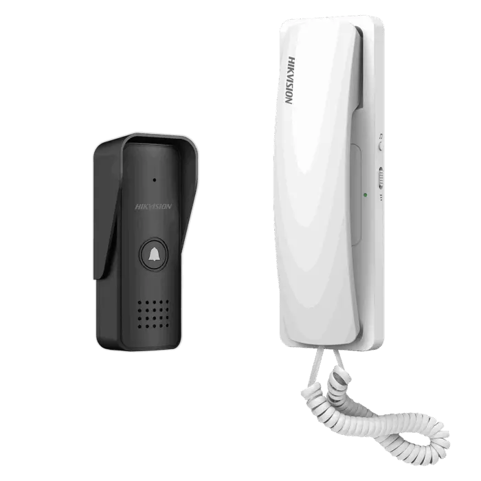 Kit de Audioportero Analógico a 2 Hilos / Apertura de 2 Puertas / Diferentes Tonos y Volúmenes de Timbre / Protección IP55 HIKVISION DS-KIS103/US