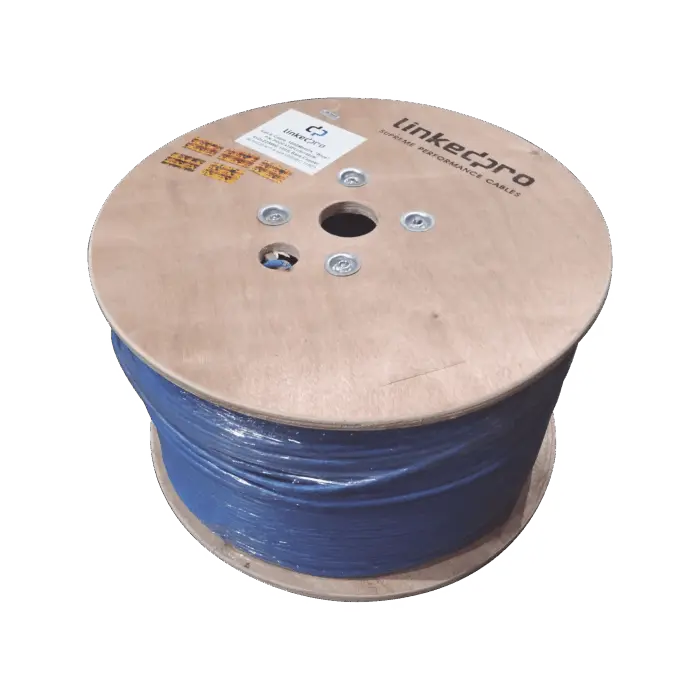 Bobina de 1000 Metros Cable Cat6+ CALIBRE 23 ALTO DESEMPEÑO, ETL,UL, color azul, super flexible, de 1000 metros, para aplicaciones de CCTV, video HD, y redes...