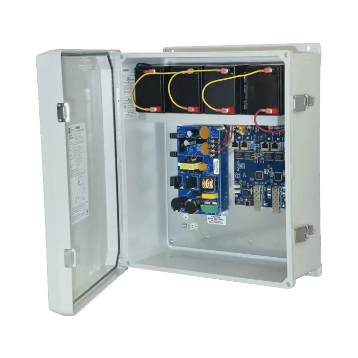 Fuente de Alimentación para PoE / 2 Entradas 1G Fiber SFP / 4 Salidas 10/100/1000 PoE/PoE+ configurable para 2 Salidas 60W Hi-PoE / Nema IP66 / Con capacidad...