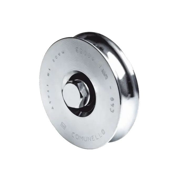 310 - Rueda de 8 cm SIN Soporte / Soporta hasta 200 kg / Canal Tipo "U" COMUNELLO 1150-4525-001