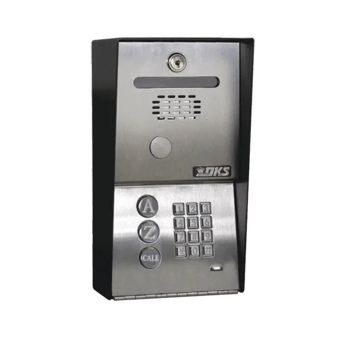 Audioportero Telefónico DKS Con Directorio / 100 Números Telefónicos / Control Para 2 Puertas / Gabinete Para Sobreponer / Marcación a 16 Digitos / Linea aná...