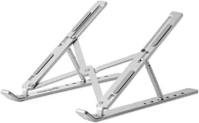Manhattan Soporte ergonómico, plegable en seis posiciones, para laptops y otros dispositivos de hasta 15.6" y 5 kg, ligero, aluminio de alta calidad con revestimiento UV, ventilado, plata - Imagen 2