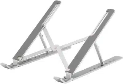 Manhattan Soporte ergonómico, plegable en siete posiciones, para laptops y otros dispositivos de hasta 15.6" y 5 kg (11 lbs.), ligero, aluminio de alta calidad, ventilado, color plateado - Imagen 2