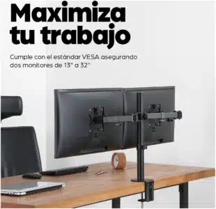 Manhattan Soporte universal para 2 monitores con brazos de doble articulación - Imagen 5