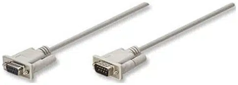 Manhattan 1.8m DB9 cable serial Gris