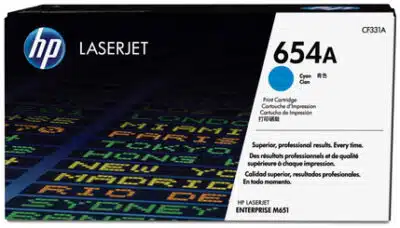 HP Cartucho de tóner original 654A LaserJet cian