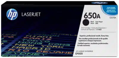 HP Cartucho original de tóner negro 650A LaserJet