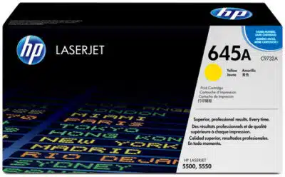 HP Cartucho original de tóner amarillo 645A LaserJet