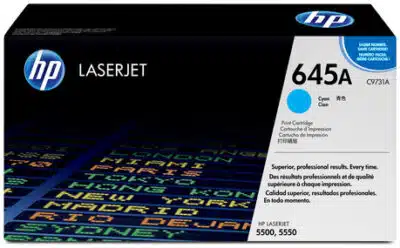 HP Cartucho original de tóner cian 645A LaserJet
