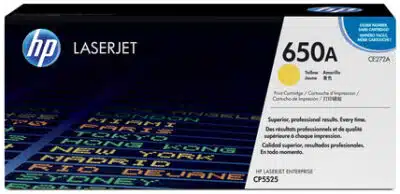 HP Cartucho original de tóner amarillo 650A LaserJet