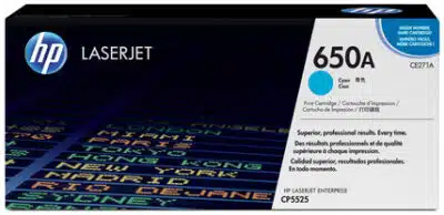 HP Cartucho original de tóner cian 650A LaserJet