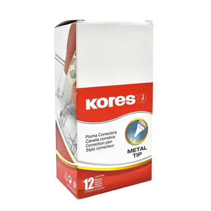 KRPCOEAB012_zoom PLUMA CORRECTORA KORES METAL TIP 8MM C/12 833013 - Imagen 1