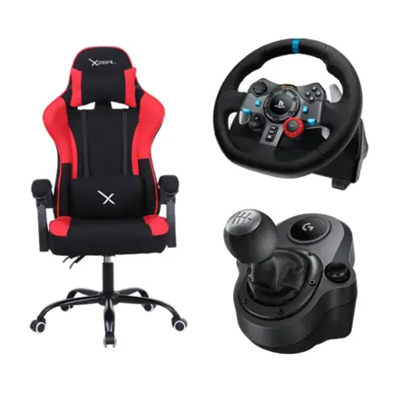 Bundle Palanca + Volante Logitech + Silla X20 Xzeal LOGITECH + XZEAL