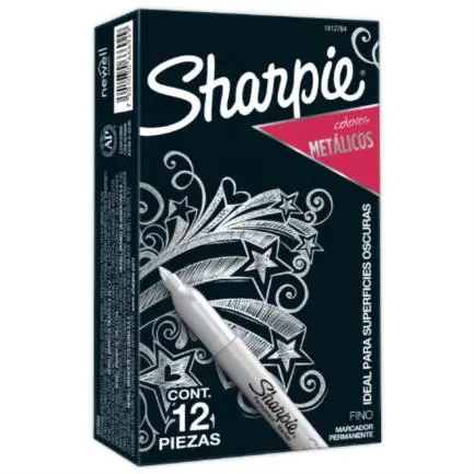 SNPMACAB038_zoom Marcador Sanford 39100 Sharpie Metalico Plata C/12 - Imagen 1