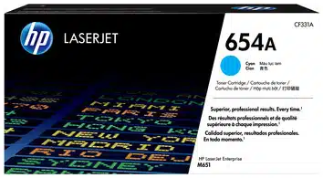 HP Cartucho de tóner original 654A LaserJet cian