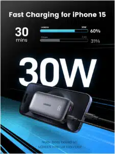 Ugreen 10000mAh Mini Powerbank Quick Charging 30W Gris - Imagen 5