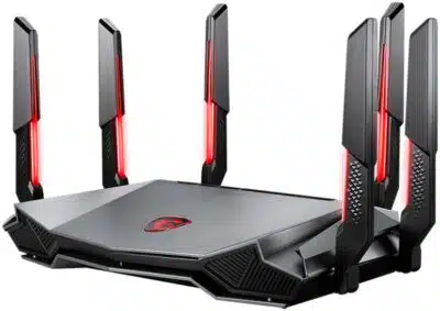 MSI RADIX AXE6600 WIFI 6E TRI-BAND router inalámbrico Gigabit Ethernet Doble banda (2,4 GHz / 5 GHz) Negro, Rojo - Imagen 2