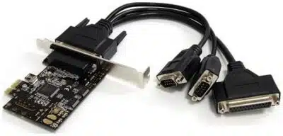 StarTech.com Tarjeta Adaptadora PCI Express PCI-E 2 Puertos Serial 1 Paralelo con Cable Multiconector RS232 - Imagen 2