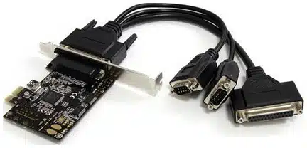 13832149_5428343918 StarTech.com Tarjeta Adaptadora PCI Express PCI-E 2 Puertos Serial 1 Paralelo con Cable Multiconector RS232 - Imagen 1