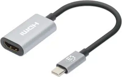 Manhattan 153973 adaptador de cable de vídeo 0.11 m USB Tipo C HDMI Gris - Imagen 2