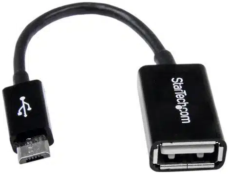 16783100-startech.com_ StarTech.com Cable Adaptador de 12cm Micro USB Macho a USB A Hembra OTG para Tablets o Teléfonos Celulares - Negro - Imagen 1