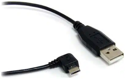1678619-startech.com_ StarTech.com Cable de 91cm MicroUSB B Acodado a la Derecha a USB A de Carga y Datos para Teléfono Celular - Negro - Imagen 1