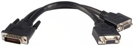 1679088_5904421447 StarTech.com Cable de 20cm LFH59 DMS-59 a doble pantalla VGA - DMS59 Macho - 2x HD15 Hembra - Negro - Imagen 1