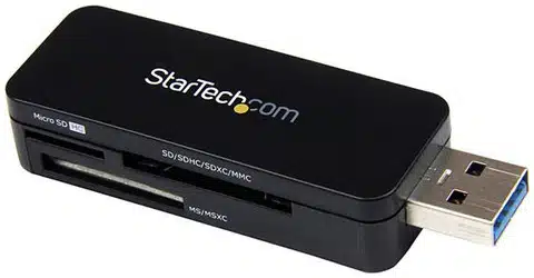 18627685-startech.com_ StarTech.com Lector USB 3.0 Super Speed Compacto de Tarjetas de Memoria Flash SD MicroSD MS para PC Mac - Imagen 1